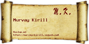 Murvay Kirill névjegykártya